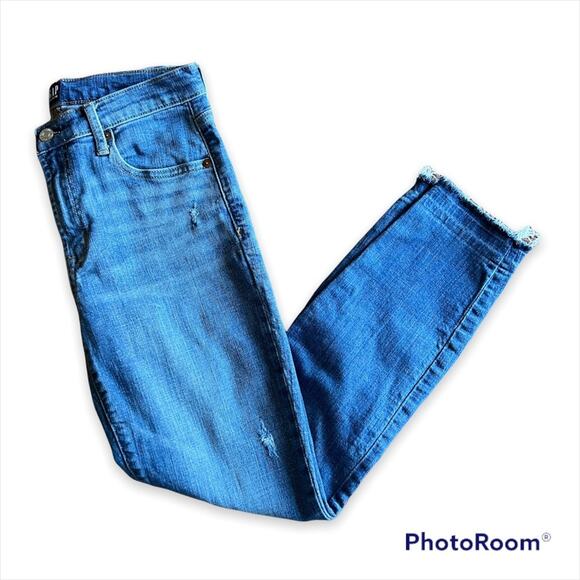 Gap True Skinny Ankle Jeans In Medium Destroy- Size 28R - Picture 3 of 13